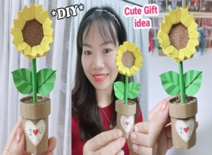 Cách Làm chậu hoa Hướng Dương mini cute